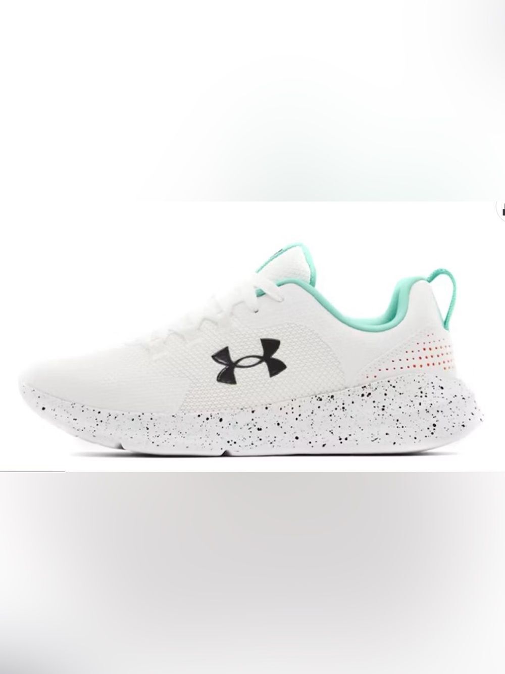 Under Armour Essential Paint Splatter Sneakers Women’s Size 7.5 White Mint